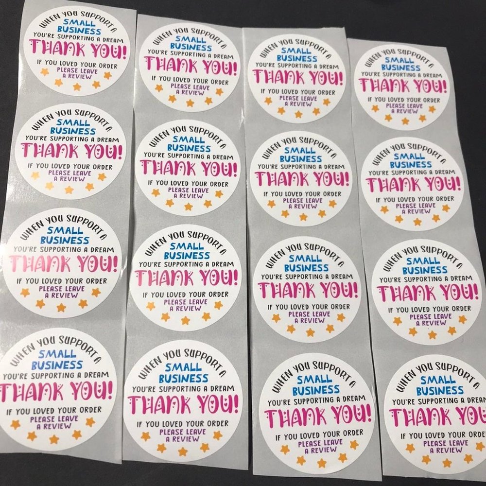 200 thank you for support my small business sticker  1.5 inch - Picture 6 of 6